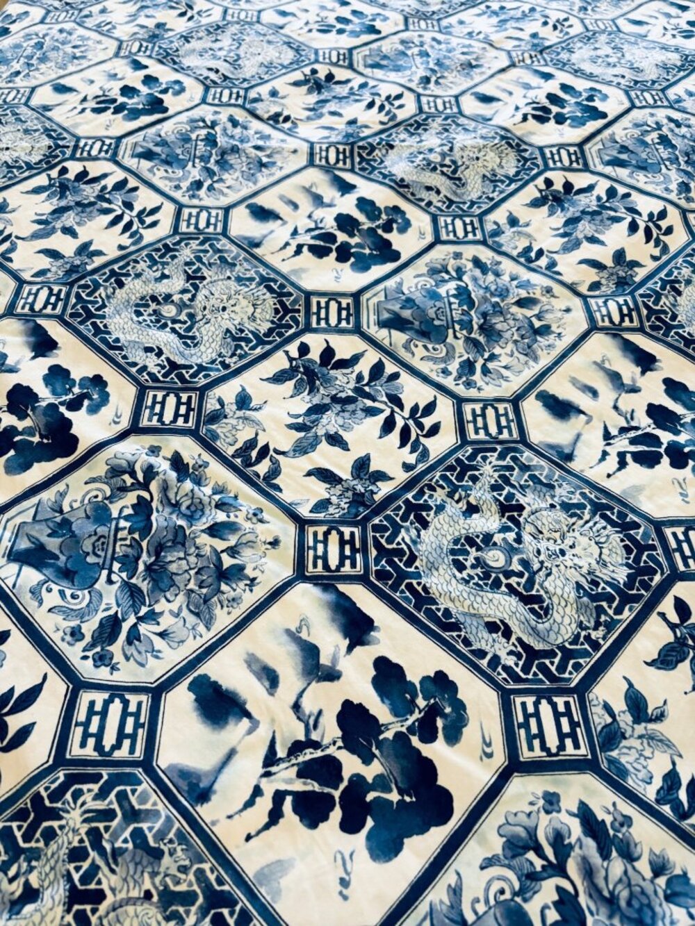 Ralph Lauren Palm Harbor Full Queen Duvet Cover Blue White Chinoiserie Pristine